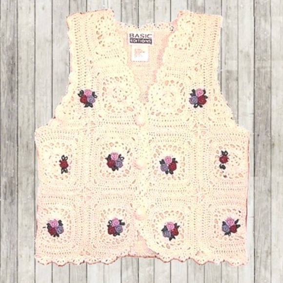 Shirts & Tops New Vintage Style Little Girl Knit Crochet Macrame